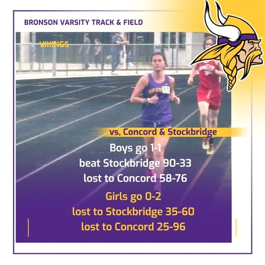 Bronson track teams run at Concord double dual